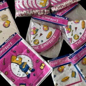 THE SIMPSONS Birthday Party Favors 1990 Lot, Party for 12 ~ All Ages